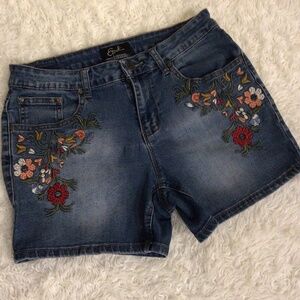 Earl Embroidered Jean Shorts